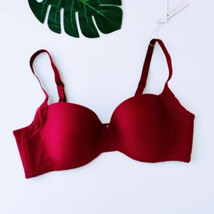 本命年红色文胸新年红喜庆鸿运红运聚拢上托侧收无钢圈文胸