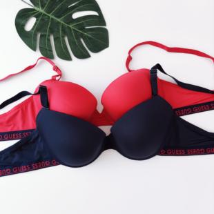 断码清货出口韩国原单红色本命年光面聚拢带钢圈文胸小胸显大