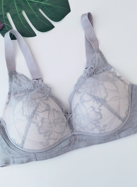 韩国SKINFIT浅灰色奢华性感聚拢上托侧收透气美背舒适无钢圈文胸