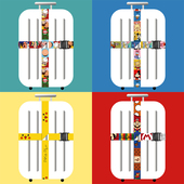 行李箱包打包带十字旅行拉杆箱十字加固绑带固定绳卡通可爱捆绑带