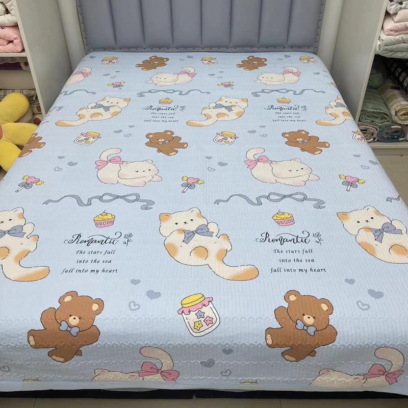 加厚牛奶绒床盖三件套