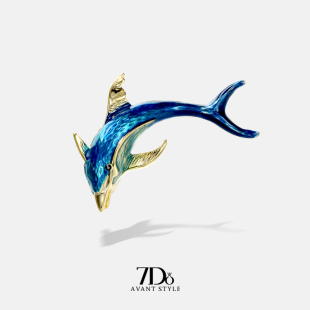 7Do只此青绿中国风鲲高档胸针女设计感小众珐琅西装 别针配饰 开衫