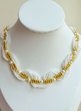 【栀子花信】纯手工串珠宫廷风项链少女心小米珠成品