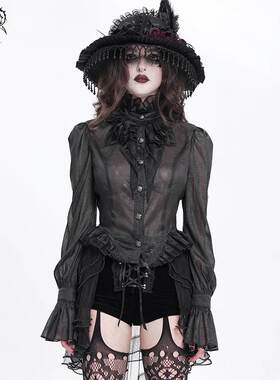 Devil Fashion恶魔时尚女装哥特 微亮无弹花纹欧根纱 SHT130