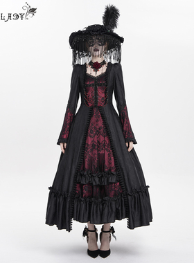 Devil Fashion恶魔时尚女装哥特 红色蓬蓬裙长裙连衣裙ESKT06602