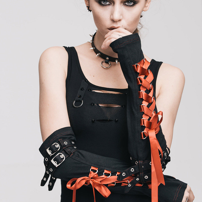 欧卢哥特风暗黑系女装背心2020春季新款蒸汽朋克修身性感无袖上衣