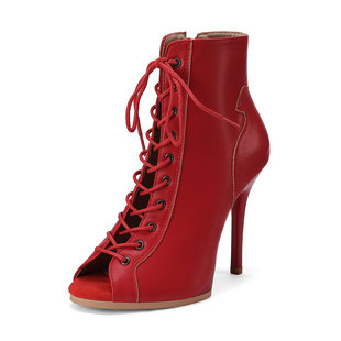 爵士舞专用高跟鞋鱼嘴绑带短靴heels穿搭舞鞋新款高跟大码女凉鞋