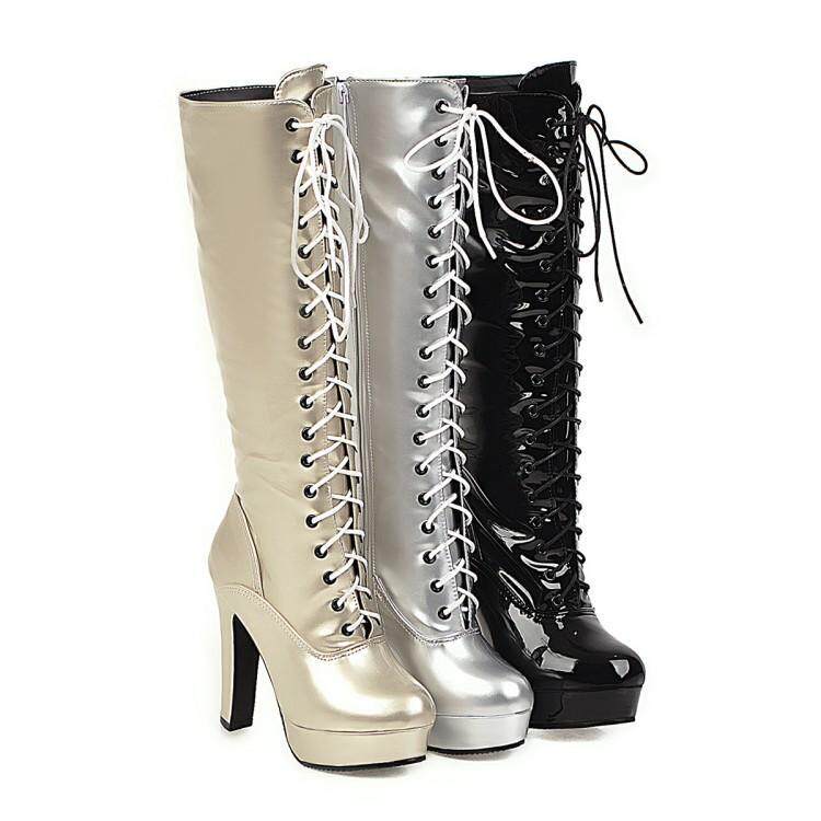2019 NEW HIGH HEEL STRAPPY MARTIN BOOTS WOMENS BRITISH STYLE ROUND TOE BLOCK HEEL SILVER HIGH BOOTS WOMENS BOOTS