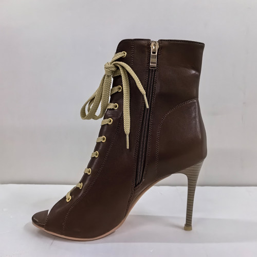 爵士舞高跟鞋交叉绑带heels舞鞋露趾罗马凉鞋女细跟夏季凉靴大码