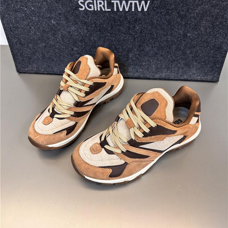 SGIRL TWTW推荐2025年秋冬拼色板鞋百搭踩屎感老爹鞋女运动德训鞋