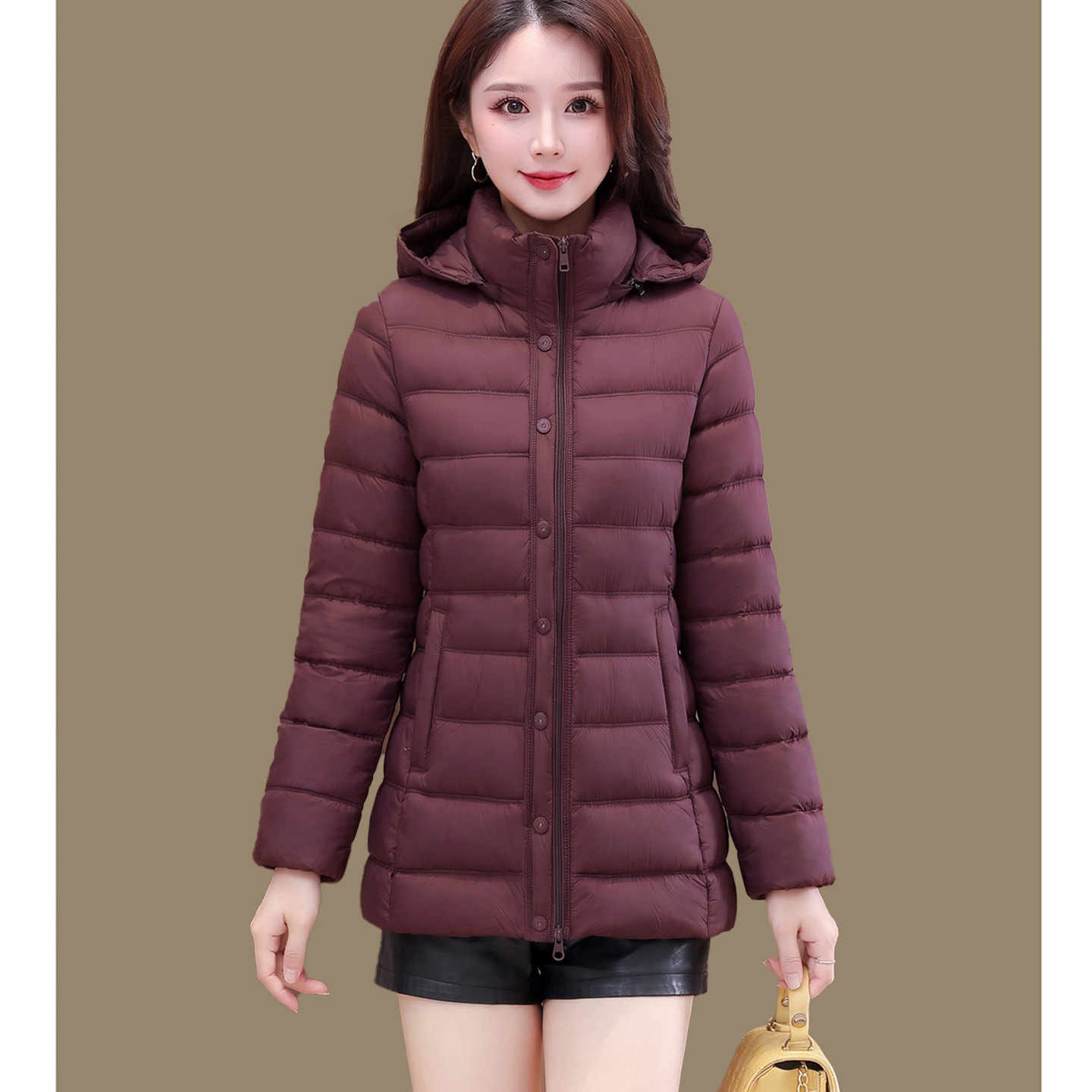 中年短款棉衣女冬季修身显瘦棉袄