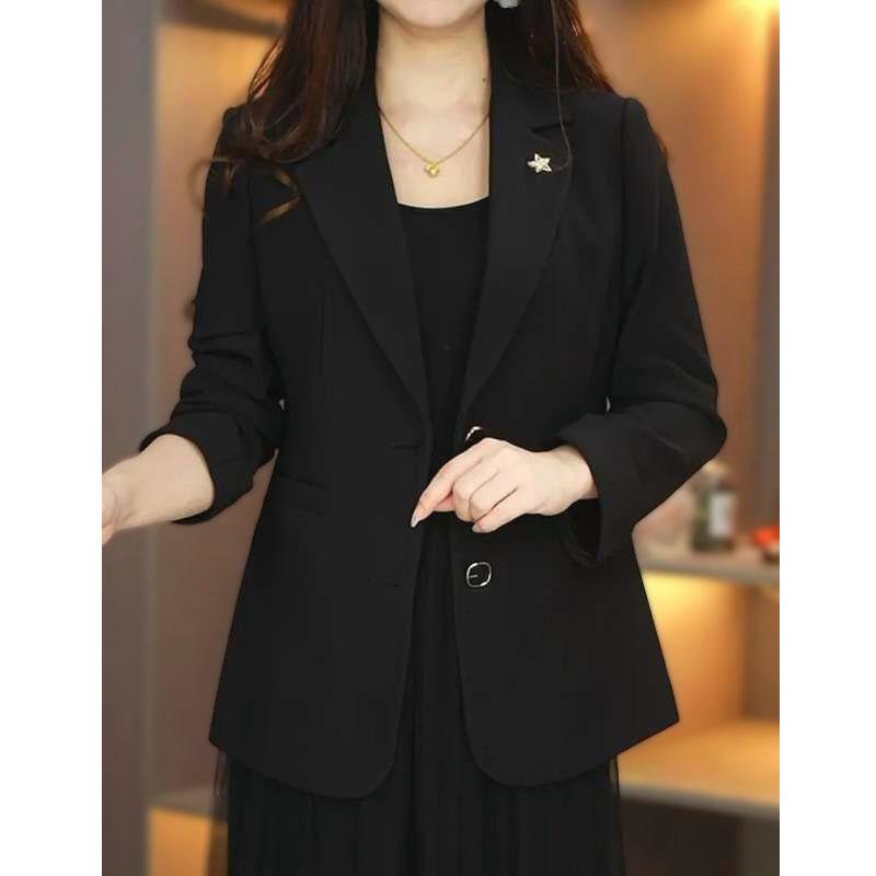 黑色小西装40到50岁2025年新款女装修身显瘦上衣高档气质秋季外套