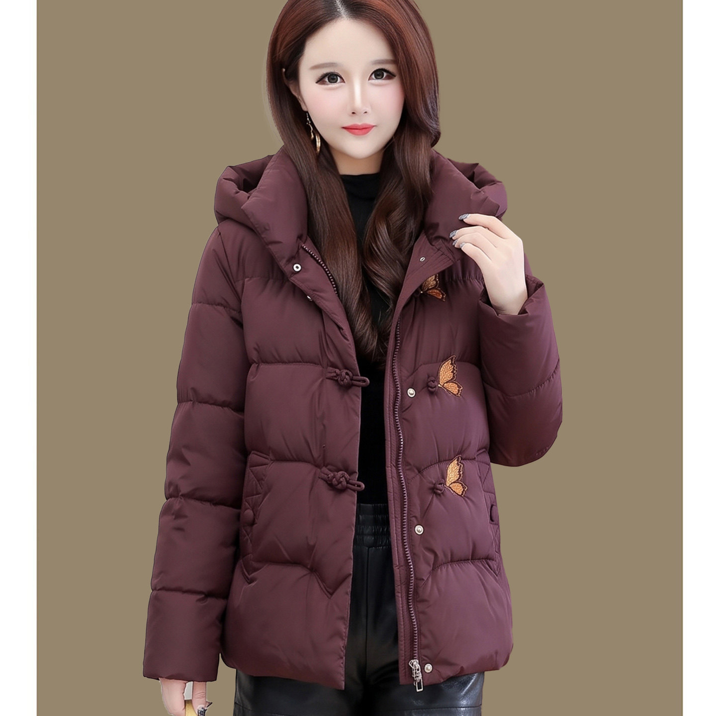 中老年短款棉衣外套女保暖棉服冬