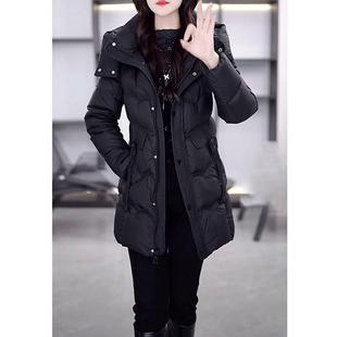 今年流行羽绒服女2025冬季新款中长款加厚保暖修身显瘦白鸭绒外套