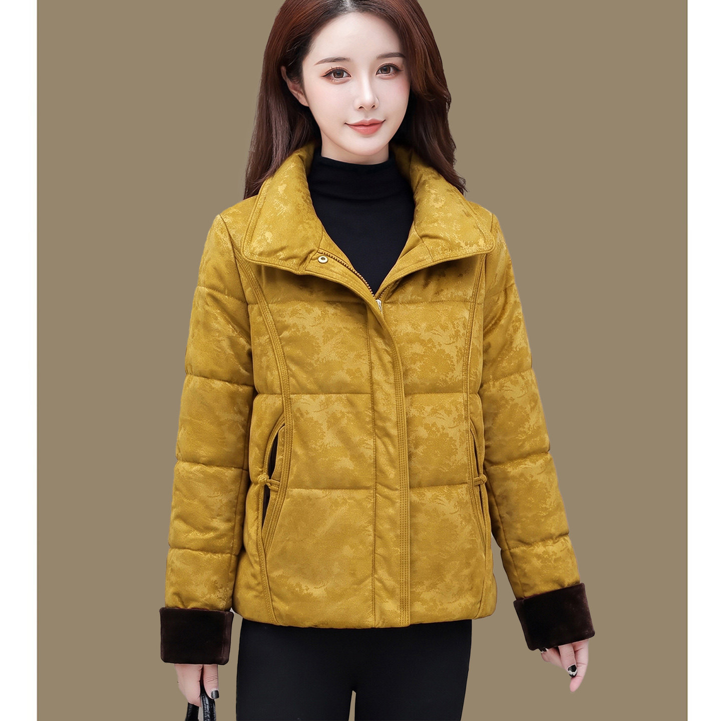 国风短款棉服外套中老年妈妈冬装