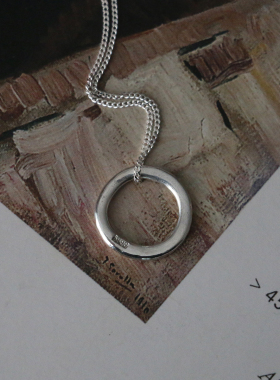 手工不规则扁圆设计小众项链