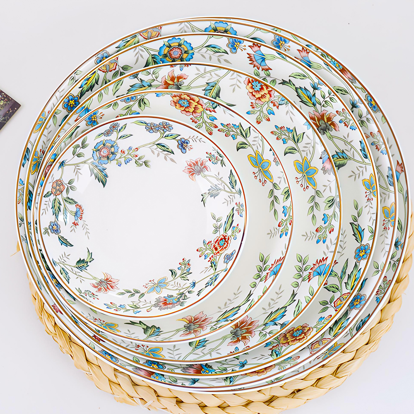 纯白骨瓷家用西餐微波炉热菜盘子