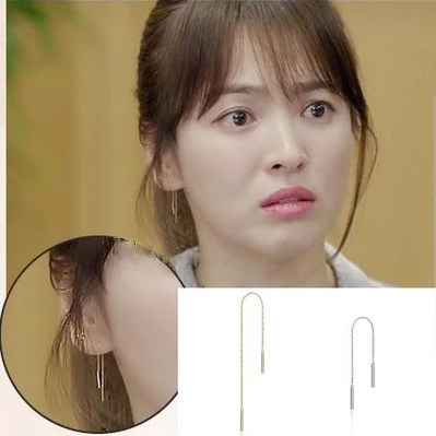 太阳的后裔宋慧乔同款短款流苏耳线s925纯银韩国简约十字架耳钉|ruв категории Украшения,ювелирные изделия, серьга, ухо линия - от Buy2taobao.com для оказания профессиональной услуги покупки агента Taobao
