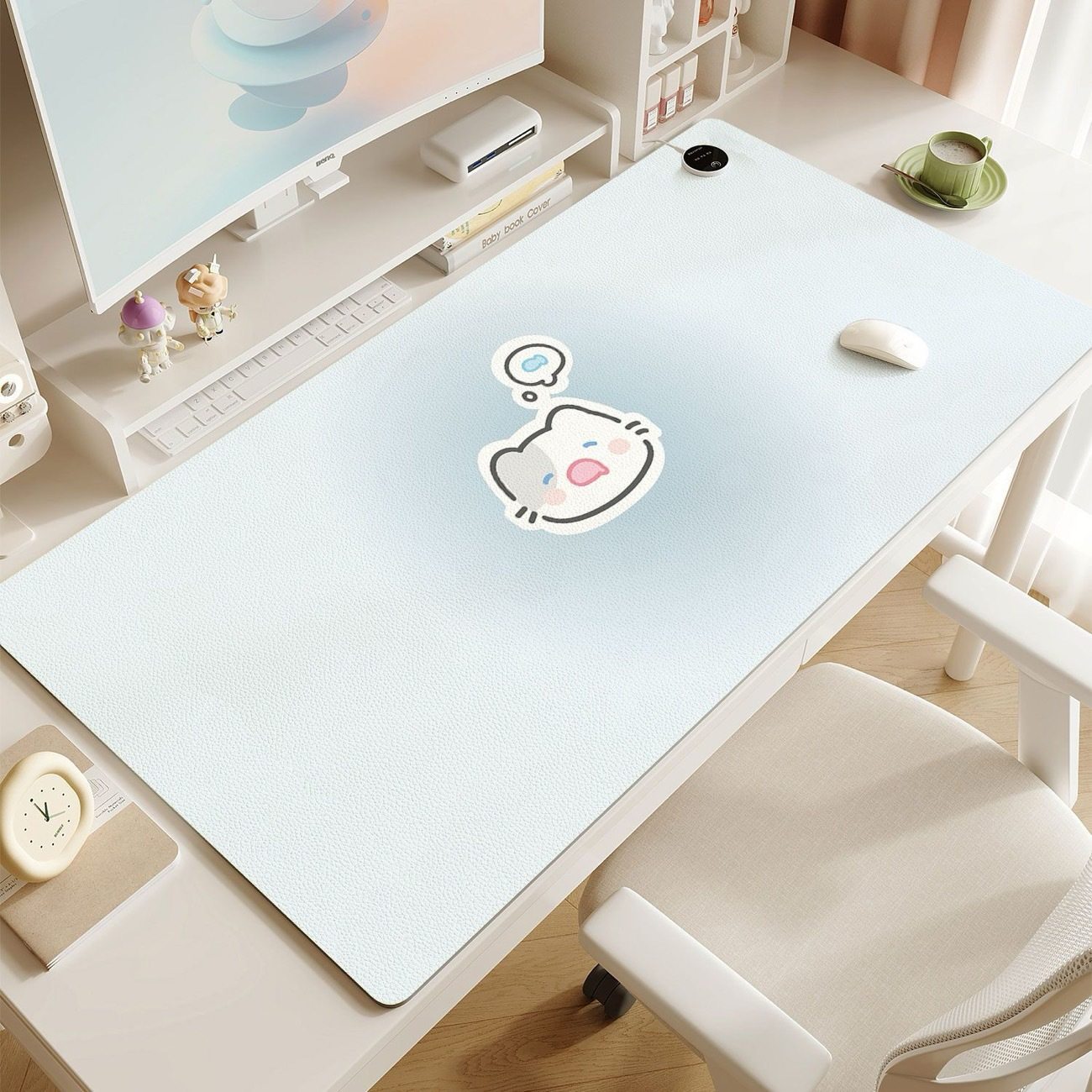 渐变卡通加热鼠标垫发热暖桌垫办公室垫桌面电脑键盘暖手桌垫定制