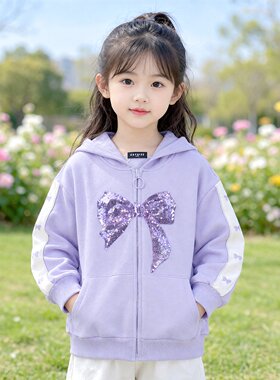 Abckids女童亮片蝴蝶结卫衣
