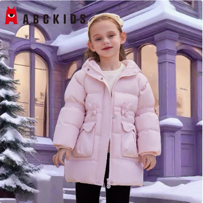 ABCkids童装冬款女童小童时尚百搭中长款羽绒服外套厚 F451209243