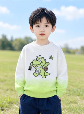 abckids童装秋季新品男小童洋气针织圆领毛衫毛衣 F332204093