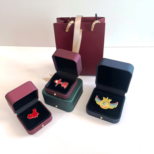 高档徽章收纳盒胸针礼品包装盒金币收藏奖章胸章收纳盒可定制logo