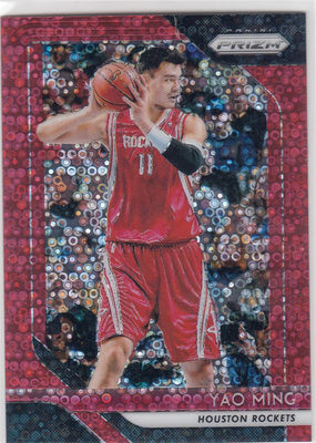 NBA球星卡 Panini Prizm 火箭队 姚明 泡泡红折折射限125