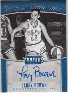 限量亲笔签字卡 76人队传奇教练 布朗 拉里 NBA球星卡 Panini