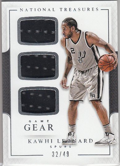 NBA球星卡 Panini 卡哇伊 莱纳德 国宝限量三球衣卡 马刺队