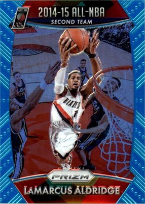 NBA球星卡 Panini Prizm 开拓者队 阿尔德里奇 限量蓝折折射