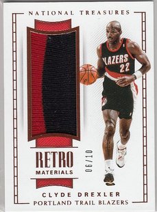 德雷克斯勒 NBA球星卡 Panini 50大巨星 國(guó)寶球衣patch限10
