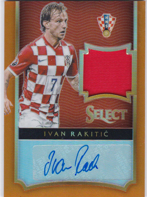 足球球星卡 panini select 拉基蒂奇 签名 球衣亲笔签字卡 巴萨