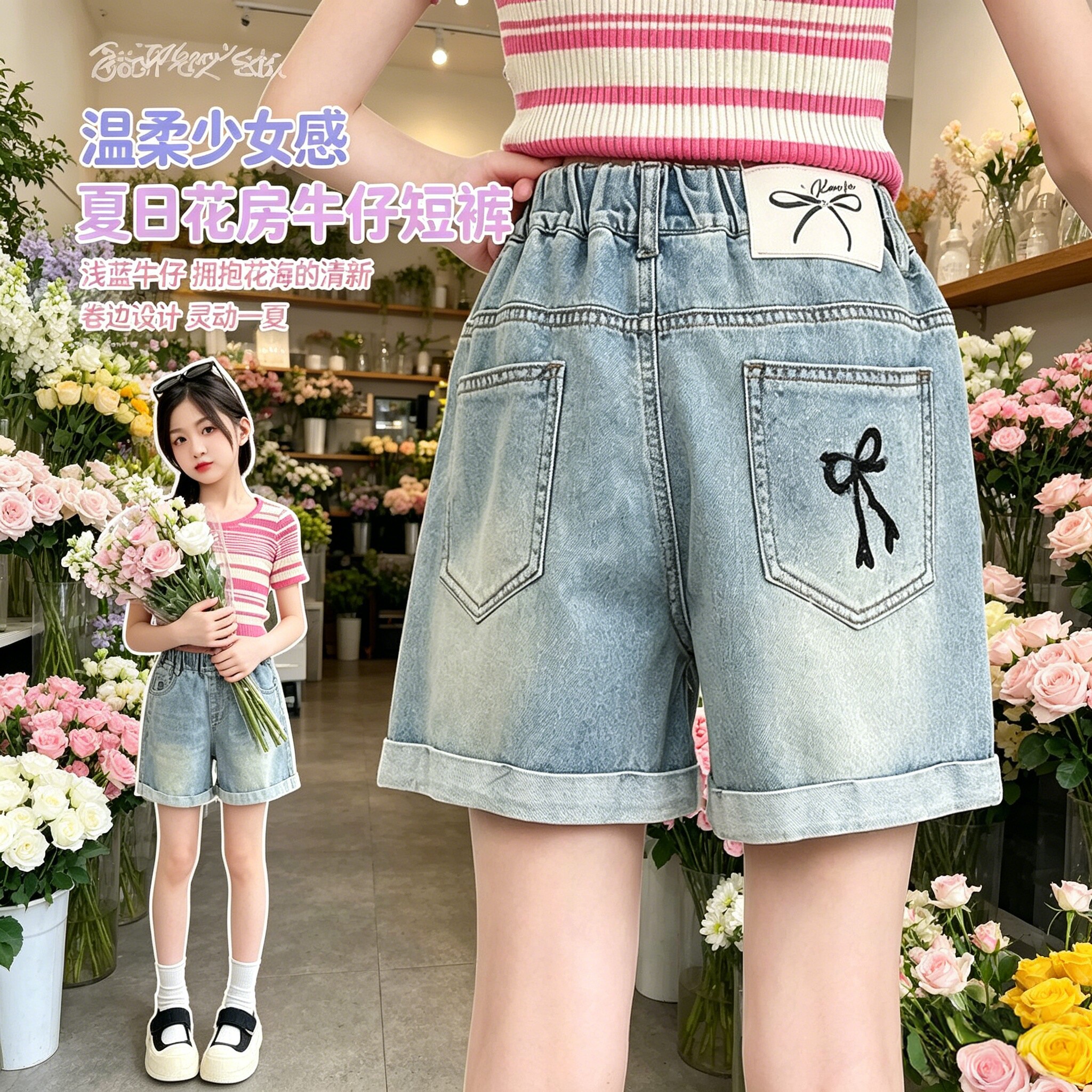 女童牛仔短裤2026夏季新款洋气儿童薄款小女孩韩版休闲宽松热裤潮