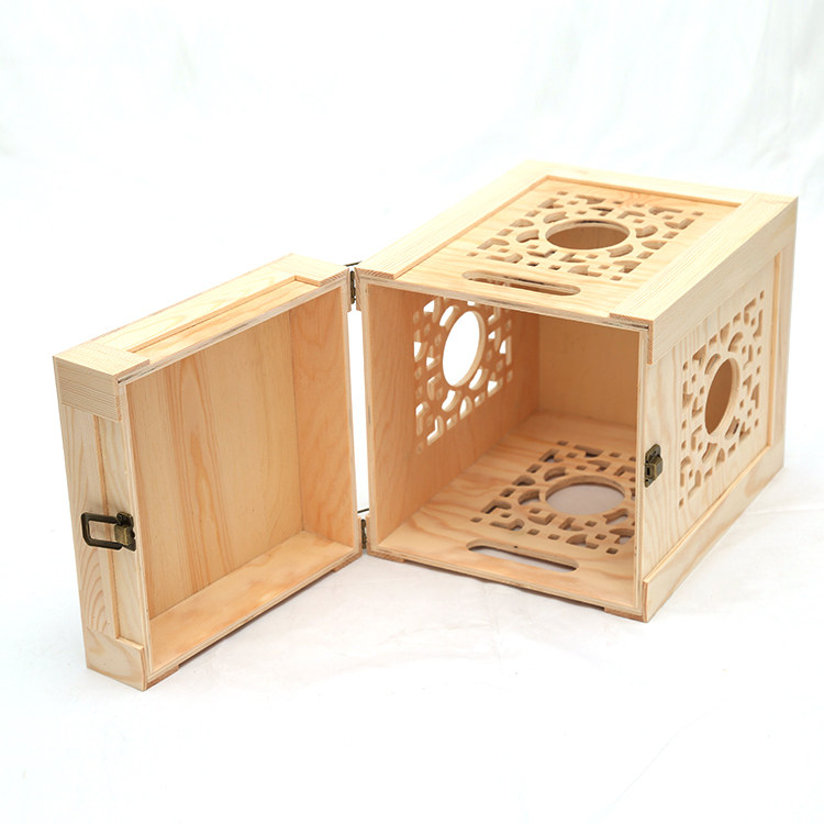 木制镂空白酒盒原浆酒坛木盒原创设计礼品盒手提木箱支持定制