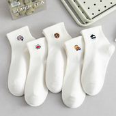 薄款 ADCACRORR男士 短袜纯棉夏季 白色无骨缝合运动低帮潮牌长袜子