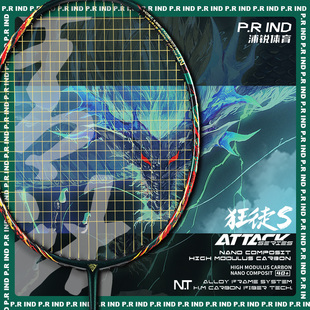 浦锐羽毛球拍狂徒S青龙全碳素超轻4U狂徒专业比赛训练进攻型单拍