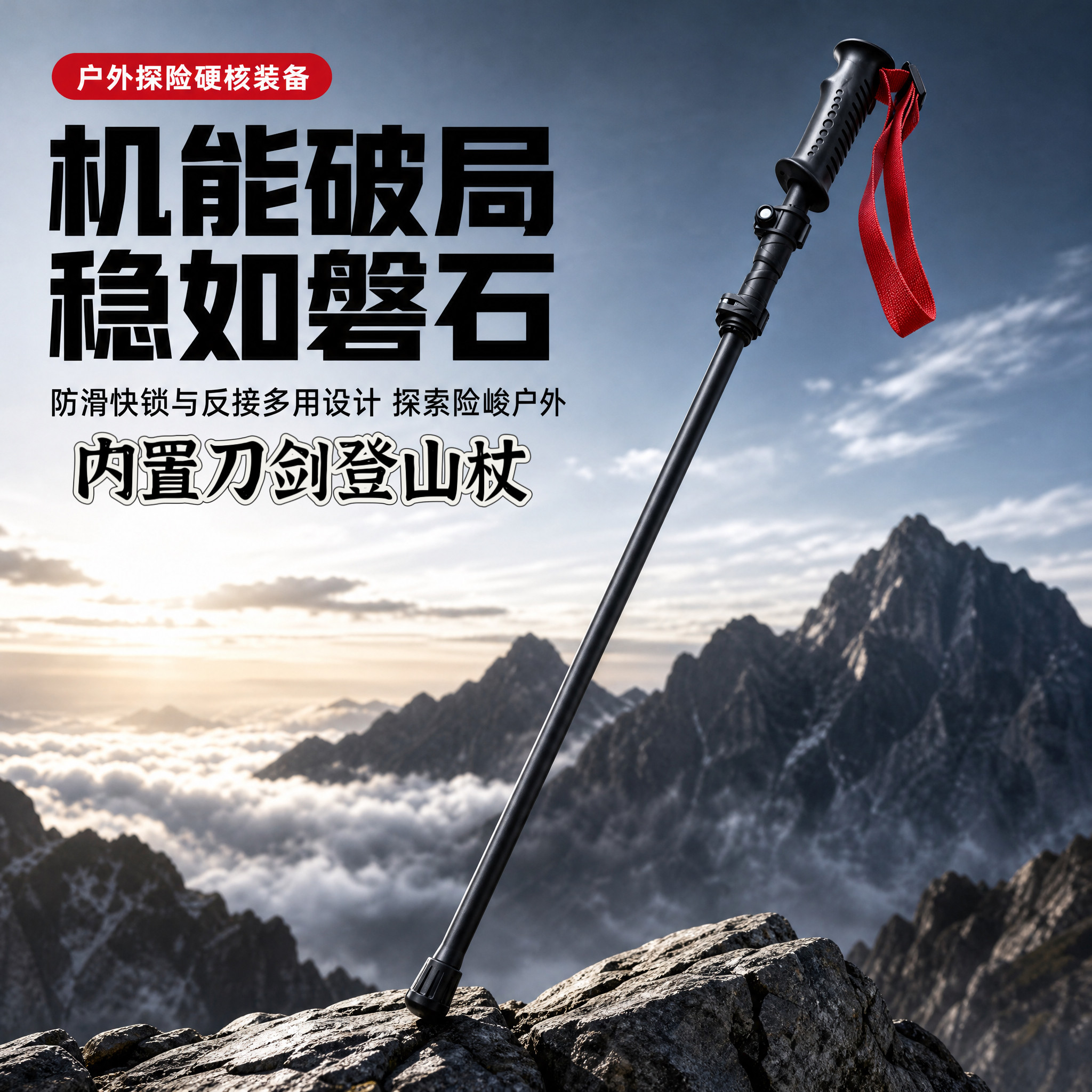 扭转锥登山杖户外装备徒步登山露营锰钢淬火未开刃扭转破甲枪锰钢