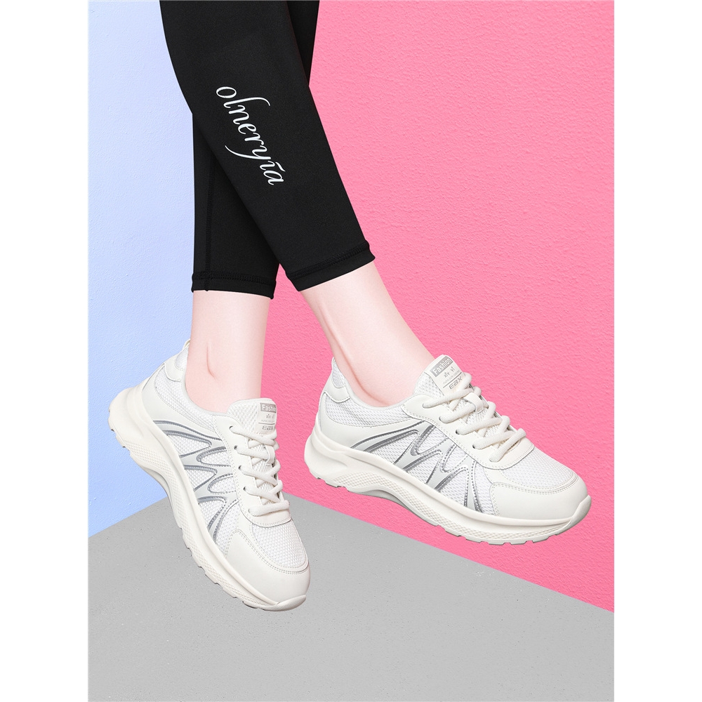 网面运动鞋女款2025秋季爆款软底显脚小百搭轻便休闲鞋时尚单鞋女