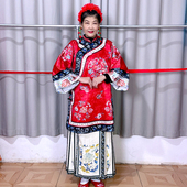 马面裙套装 新款 清朝汉服宫女古装 国风媒婆服格格装 扭秧歌 迎亲中式