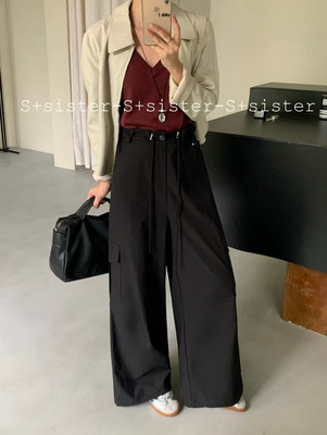 S+sister家19977#工装裤 茶白绿   黑色 SML