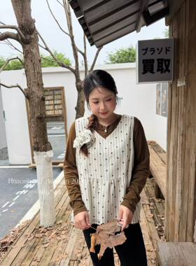 花菜家6743#上衣加马甲两件套 白 杏 黑 XL～3XL