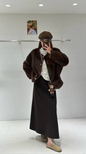 YX家Y8352#外套（带公仔包包）929 杏  灰  咖   黑  均码