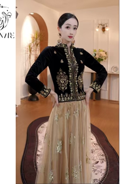 依曼之舞E25Q90异域风情刺绣上衣百搭跳舞新疆舞蹈民族服装女装