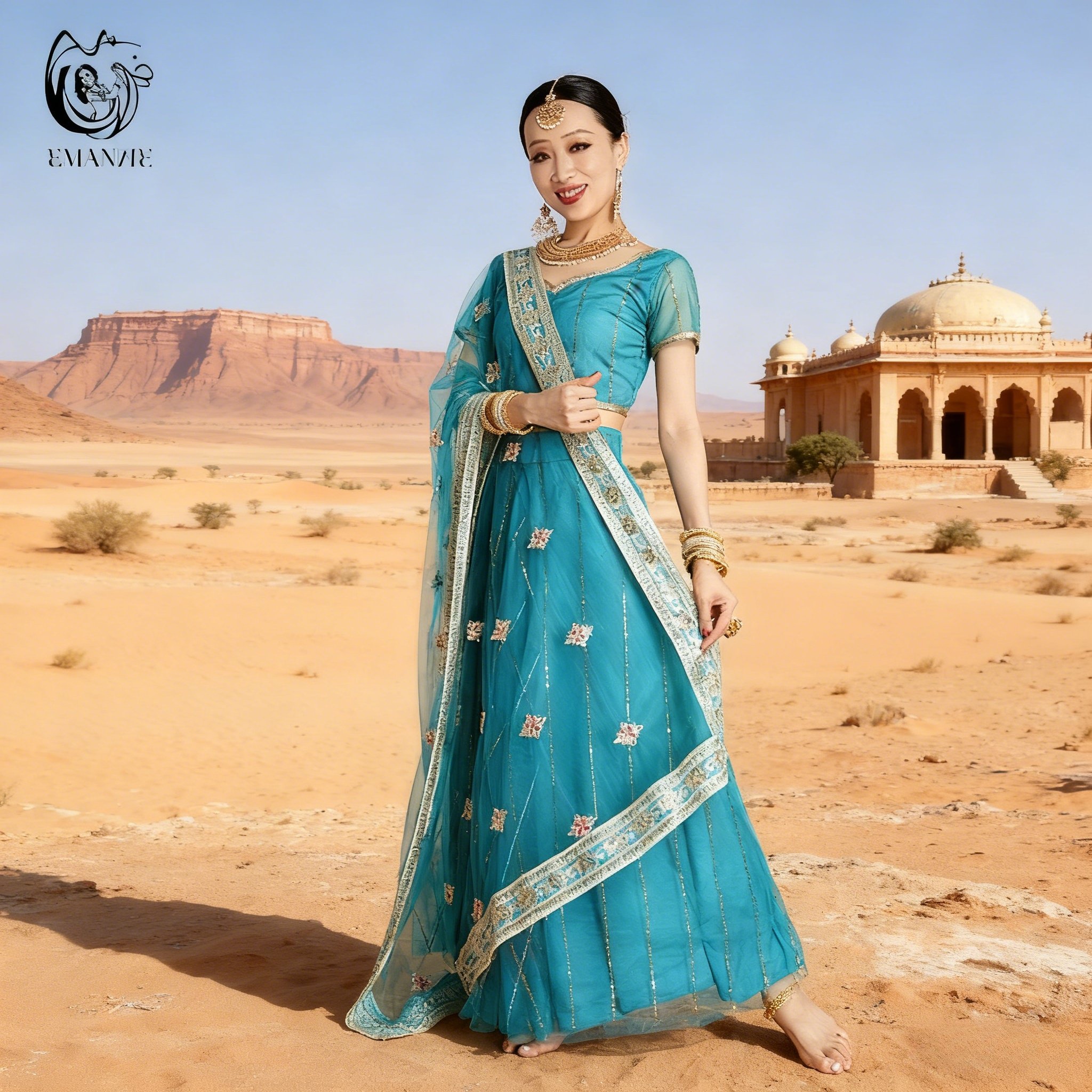 依曼之舞异域风情印度舞服装民族风舞蹈服纱丽上衣大摆裙楞哈套装