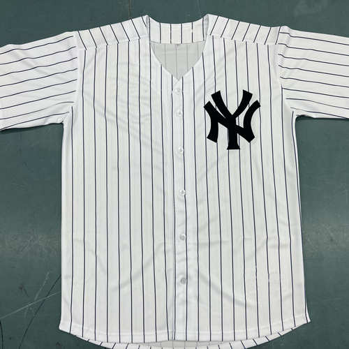 洋基队白色条纹99号山德森·基特高端热压棒球球衣球服可个性定制