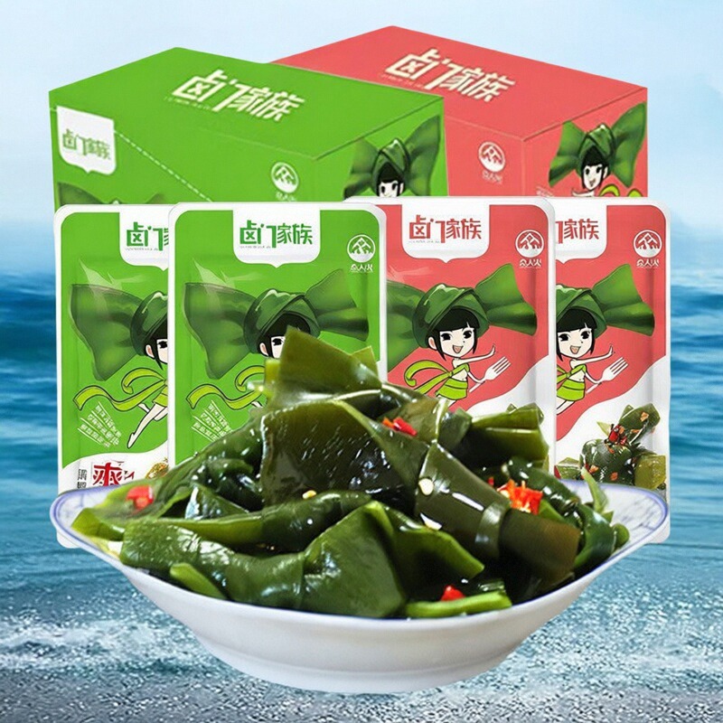 卤门家族爽爆即食海带结小包装
