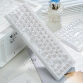 PC雾透白字 透光原厂高度机械键盘磁轴通用键帽 顶面磨砂雾透