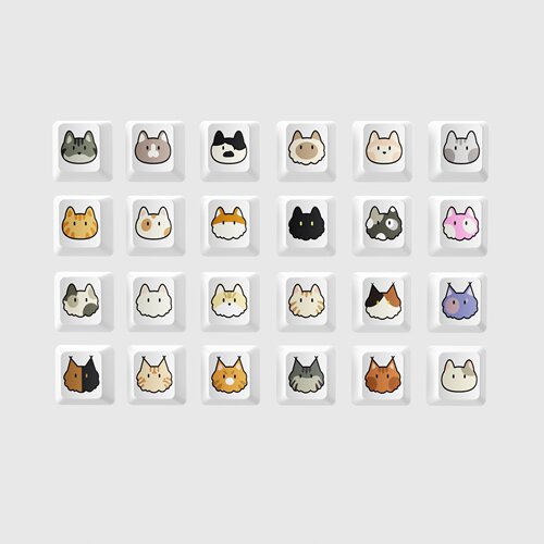 个性小猫头可爱机械键盘PBT键帽