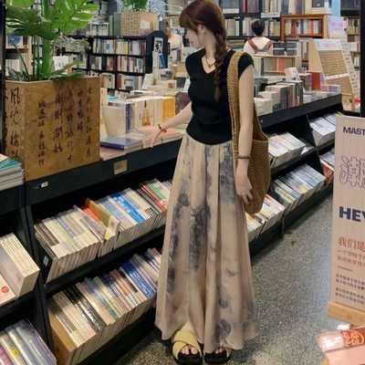 新中式国风套装设计感小众上衣女夏季裙裤长款垂坠感裙禅意两件